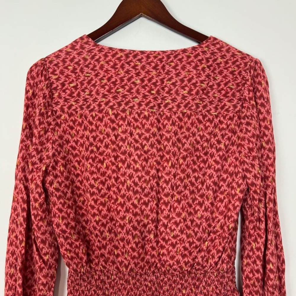 Paige Sandee Ikat V Neck Long Sleeve Mini Dress Size Medium - Picture 9 of 12